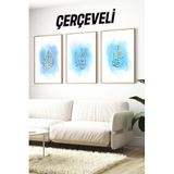Kututr İslami Hat Yazılı 3’Lü Çerçeveli Tablo Seti Crv1218,Çerçeveli Crv1218 42 X 62