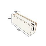 kutuTR Kablo Kutusu 40x12x14 Cm Kablo Priz Düzenleyici Organizer Beyaz Demonte
