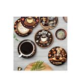 kutuTR Kalpli Kahve Temalı 6’lı Bardak Altlığı – MDF – 10 cm BRD-043
