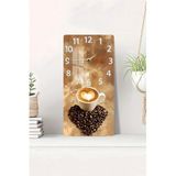 kutuTR Kalpli Latte Kahve Temalı Temperli Cam Tablo Saat 30x60 cm UV Baskı, USD139