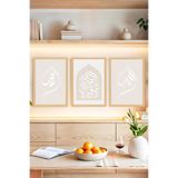Kututr Minimal Hat Sanatlı Allah Muhammed 3’Lü Tablo | Çerçeve Görünümlü Crvs1184,Çerçevesiz Crvs1184 30 X 40