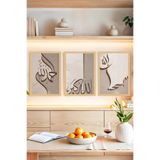 Kututr Modern Hat Sanatıyla Ruhunuza Dokunan Çerçeve Görünümlü 3’Lü Tablo Seti Crvs1085,Çerçevesiz Crvs1085 30 X 40
