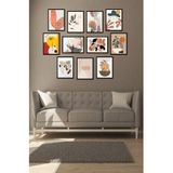 Kututr Modern Style Dekorize Mdf 11 Parça Çerçeve Görünümlü Tablo Set 1110,Karışık 30 X 40