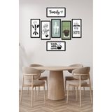 Kututr Modern Style Mutfak Model Dekorize Mdf 7 Parça Çerçeve Görünümlü Tablo Set 10205,Karışık 30 X 40
