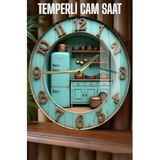 kutuTR Mutfak dekorasyonuna nostaljik Ve modern dokunuş! 3D Görünümlü Temperli Cam Saat – 33 cm CSDW210