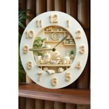 kutuTR Mutfak Temalı Raf Detaylı MDF Duvar Saati – 33 cm SDW332