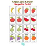 kutuTR Notpa 16 Parça Meyvalar Zeka Kartları Eşleştirme Oyunu Hafıza Kartı Ahşap Eğitici Puzzle Oyuncak