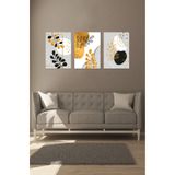 Kututr Notpa 3' Lü Tablo Set Altın Çiçekler,Renkli 21 X 30