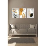 Kututr Notpa 3' Lü Tablo Set Altın Çiçekler,Renkli 30 X 40