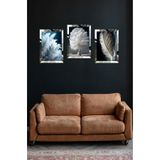 kutuTR NOTPA 3'lü Pleksi Kenar Kolaj Çizim Tablo Set 2-21x30 cm Siyah MDF Duvar Tablosu, 8692016028103