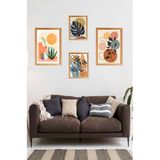 kutuTR NOTPA 4 Parça Ahşap Çerçeve Görünümlü Sanatsal Tablo Seti SET001 2 ADET 21X30 2 ADET 13X17