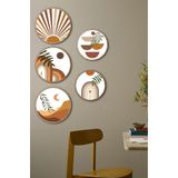 kutuTR Notpa Dekorize Mdf 5 Parça Çerçeve Görünümlü Tablo Set 5001
