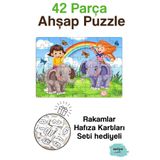 kutuTR NOTPA Eğitici ve Öğretici AHŞAP Renkli Yapboz 42 Parça Puzzle 3 KY42-003 Hafıza Kart Seti Hediyeli