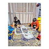 Kututr Oyuncak Araba Araç Parkuru Puzzle Eğitici Ve Eğlenceli Yol Yapım Ahşap Yarış Pisti X Large,Beyaz