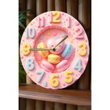 Kututr Pembe Kalpli Makaron Temalı Mdf Duvar Saati – 3D Görünümlü 2D Hd Baskı Sessiz Mekanizmalı Sdw233,Sdw233 33 X