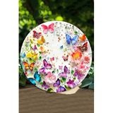 Kututr Renkli Kelebek Ve Çiçek Desenli Uv Baskı 3D Gürünümlü Mdf Duvar Süsü – 33X33 Cm & 20X20 Dt138,Ahşap Dt138 33 X