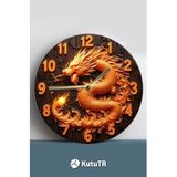 kutuTR Sessiz Yuvarlak Ahşap Duvar Saati, Kuvars Hareketli 3d Görünümlü 2d Saat Sdw108
