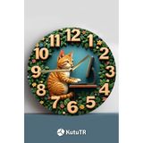 Kututr Sessiz Yuvarlak Ahşap Duvar Saati Kuvars Hareketli 3D Görünümlü 2D Saat Sdw,Sdw205 33 X