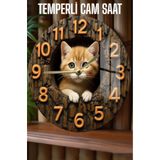 Kututr Sevimli Dostunuzla Zamanı Paylaşın! 3D Görünümlü Temperli Cam Saat – 33 Cm Csdw190,Cam Sdw190 X