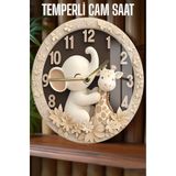 kutuTR Sevimliliğin Zaman Hali! 3D Görünümlü Temperli Cam Saat – 33 cm CSDW191