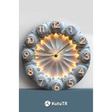 kutuTR Şık Ve Dayanıklı UV Baskılı 3D Görünümlü Ahşap Duvar Saati Sdw087
