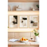 Kututr Siyah Beyaz Modern Çiçek Desenli Çerçeve Görünümlü 3'Lü Tablo Seti Crvs1173,Çerçevesiz Crvs1173 30 X 40