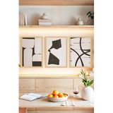 Kututr Siyah Beyaz Modern Soyut Desenli 3'Lü Çerçeve Görünümlü Tablo Seti Crvs1151,Çerçevesiz Crvs1151 30 X 40