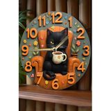 Kututr Siyah Kedi Temalı Mdf Duvar Saati – 3D Görünümlü 2D Hd Baskı Sessiz Mekanizma Sdw237,Sdw237 33 X
