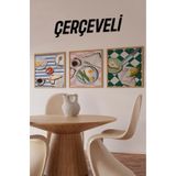Kututr Sofranın Renkli Hali – 3’Lü Kahvaltı Temalı Çerçeveli Tablo Seti Kr4056,Çerçeveli Kr4056 32 X