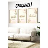Kututr Subhanallah – Alhamdulillah Allahu Ekber Yazılı 3’Lü Çerçeveli Tablo Seti Crv1234,Çerçeveli Crv1234 23 X 32