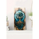 Kututr Temperli Cam Tablo Saat – Hayat Ağacı Desenli 30X60 Cm Uv Baskı Cusd033,Çok Renkli 30 X 60