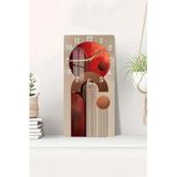 Kututr Temperli Cam Tablo Saat – Kırmızı & Toprak Tonlarında Geometrik Tasarım 30×60 Cm Uv Baskı– Cusd095,Cusd095 30 X 60