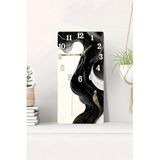 Kututr Temperli Cam Tablo Saat – Siyah & Altın Abstract Desenli Lüks Tasarım 30X60 Cm Uv Baskı– Cusd099,Cusd099 30 X 60