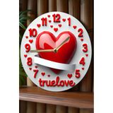 Kututr True Love Kalpli Mdf Duvar Saati – 33 Cm 3D Görünümlü Sessiz Mekanizma Romantik Tasarım Sdw244,Sdw244 X
