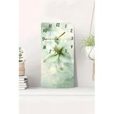 Kututr Zambak Çiçekli Temperli Cam Tablo Saat – 30X60 Cm | Hd Uv Baskı– Cusd164,Cusd164 30 X 60