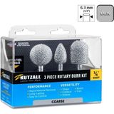 Kutzall 14CKIT01 Kalın Diş Ahşap Törpü Seti 3 Parça (Sap: 6.3mm)