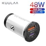 KUULAA 42W USB + Type-C Çift Çıkışlı Mini Hızlı Araç Şarj Cihazı-(5775)