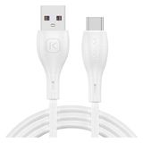 Kuulaa Liquid Silicone USB Type C Qc3.0 Hızlı Şarj Kablosu 1METRE-(5775) - Yeşil