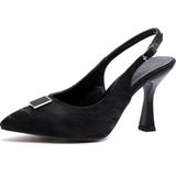 Kuum K15-2019 Arkası Açık Stiletto Klasik Topuklu Ayakkabı - Siyah