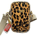 Kuum London Çarpraz Omuz Askılı Leopar Desenli Premium Kadın Çantası 19X12X8 - Küçük Boy - Leopar - Siyah