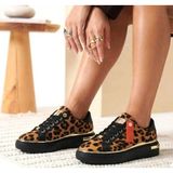 Kuum London K732513 Leopar Desenli Sneaker Spor Ayakkabı - Siyah - Leopar