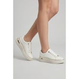 Kuum London Kadın Sneakers Spor Ayakkabı Microfiber Beyaz Taban Düz 40 Numaralı