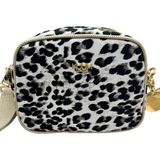 Kuum London Omuz Askılı Leopar Desenli Premium Kadın Çantası 21X16X9CM - Orta Boy - Beyaz Leopar