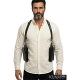 Kuvark Veyron • Hakiki Deri Holster • Erkek Omuz Çantası • El Yapımı • Siyah - --Siyah