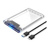 Kuvars 2.5 inç Sata USB 3.0 Harddisk Kutusu - Şeffaf - Micro USB