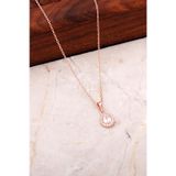 Kuvars Rose Gümüş Mini Damla Kolye 7039