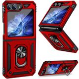 KUXNGUYI Samsung Galaxy Z Flip 6 için Dönen Halka Destek Çubuğu Kaydırmalı Kamera Kılıfı, Darbeye Dayanıklı Koruyucu Flip6 5G Kılıf Galaxy Z Flip 6 Telefon Kılıfı (Kırmızı, Samsung Galaxy Z Flip 6