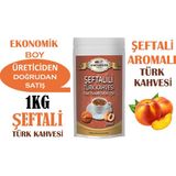 Kuybet Kahvecilik 1 kg Şeftali Aromalı Türk Kahvesi Ekonomik Boy