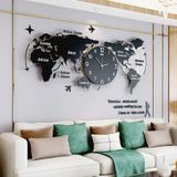 KUYBTU Akrilik Duvar Saati Oturma Odası Modern, Dünya Haritası Dekorasyonu Ev, Ofis, Otel için Sessiz Saat - Şık Boş Duvar Dekorasyonu - 120 x 55 cm