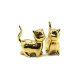 Kuyruklu Kedi Tasarımlı Biblo - Orta Boy - Seramik - Parlak Altın 1766574367989